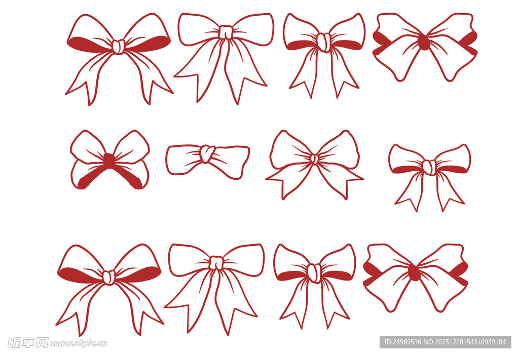 红色蝴蝶结图案
