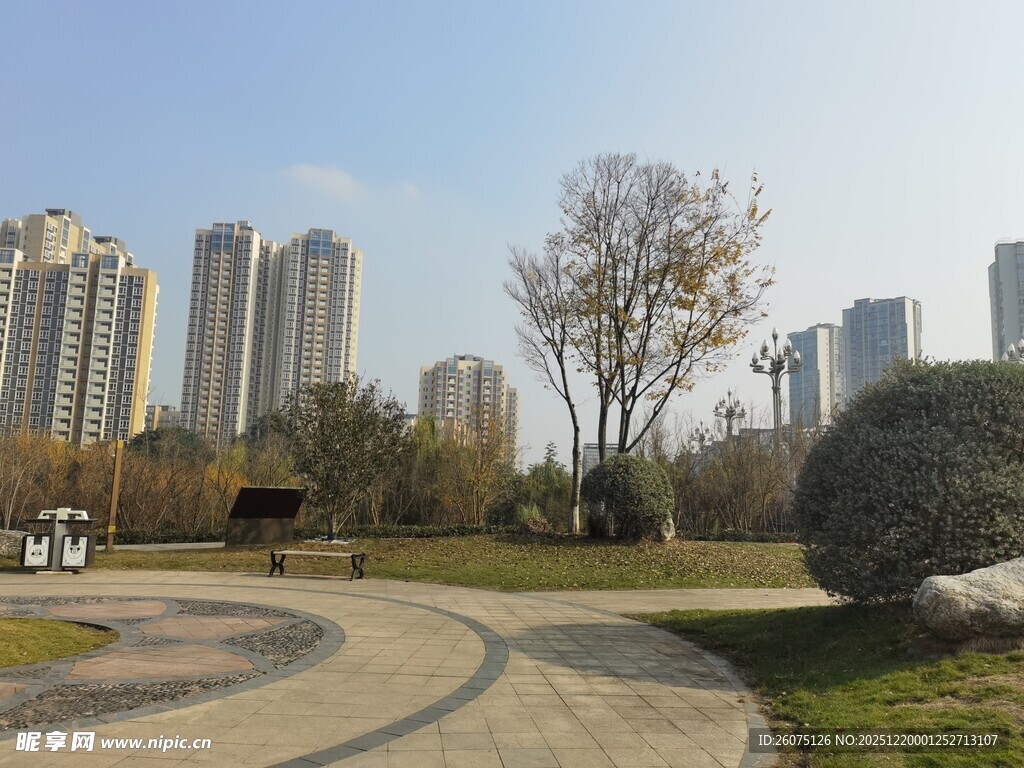 城市公园中的开阔景致