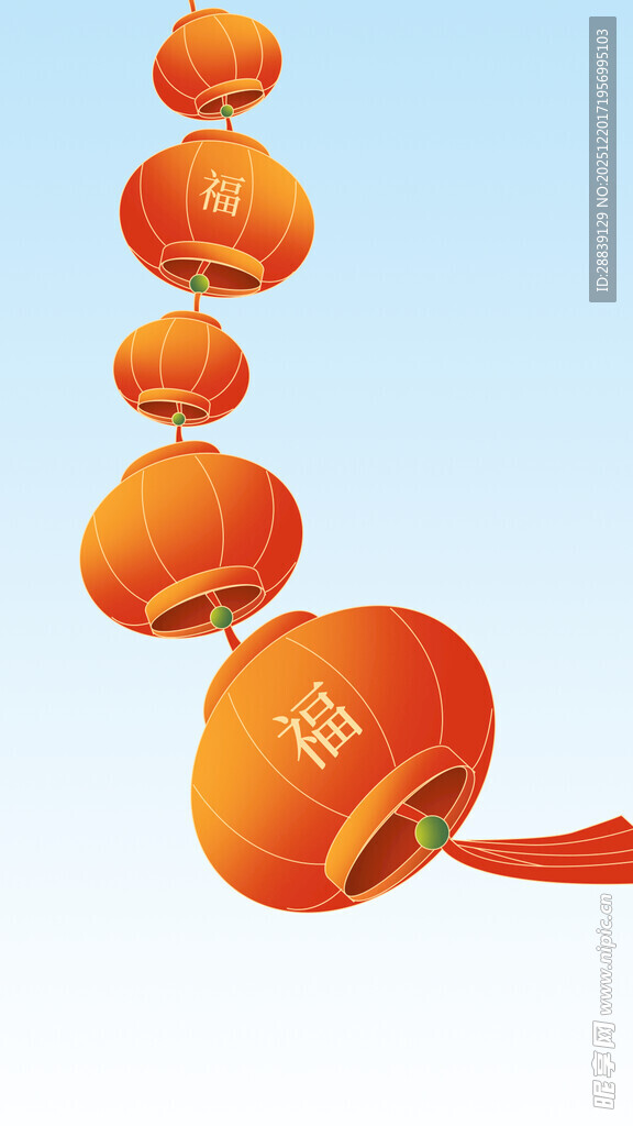 一串喜庆红灯笼高高挂起