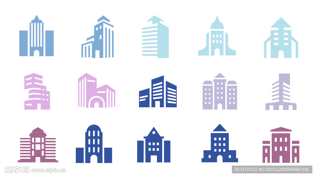 城市建筑图标