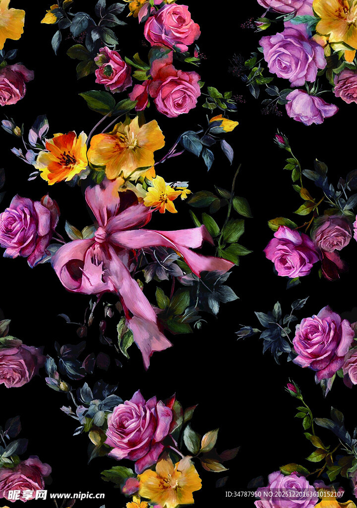 多彩花卉图案背景