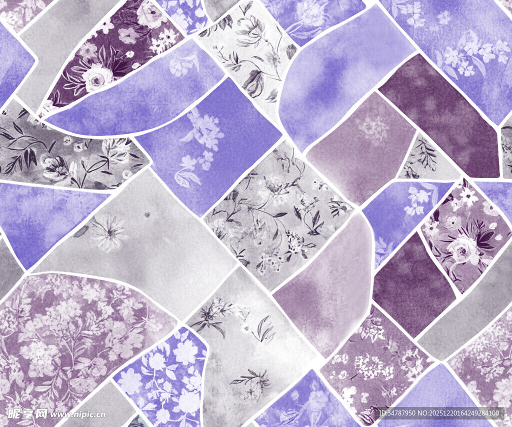 紫色几何图案拼接纹理