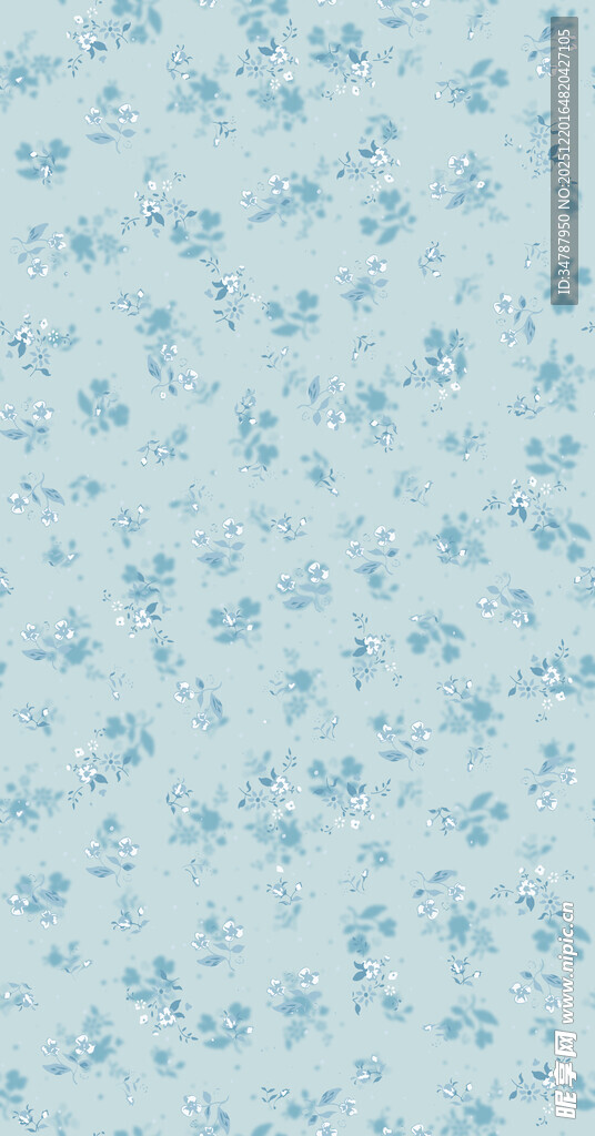 浅蓝色碎花布料纹理