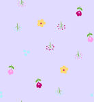 淡紫色底花卉樱桃图案