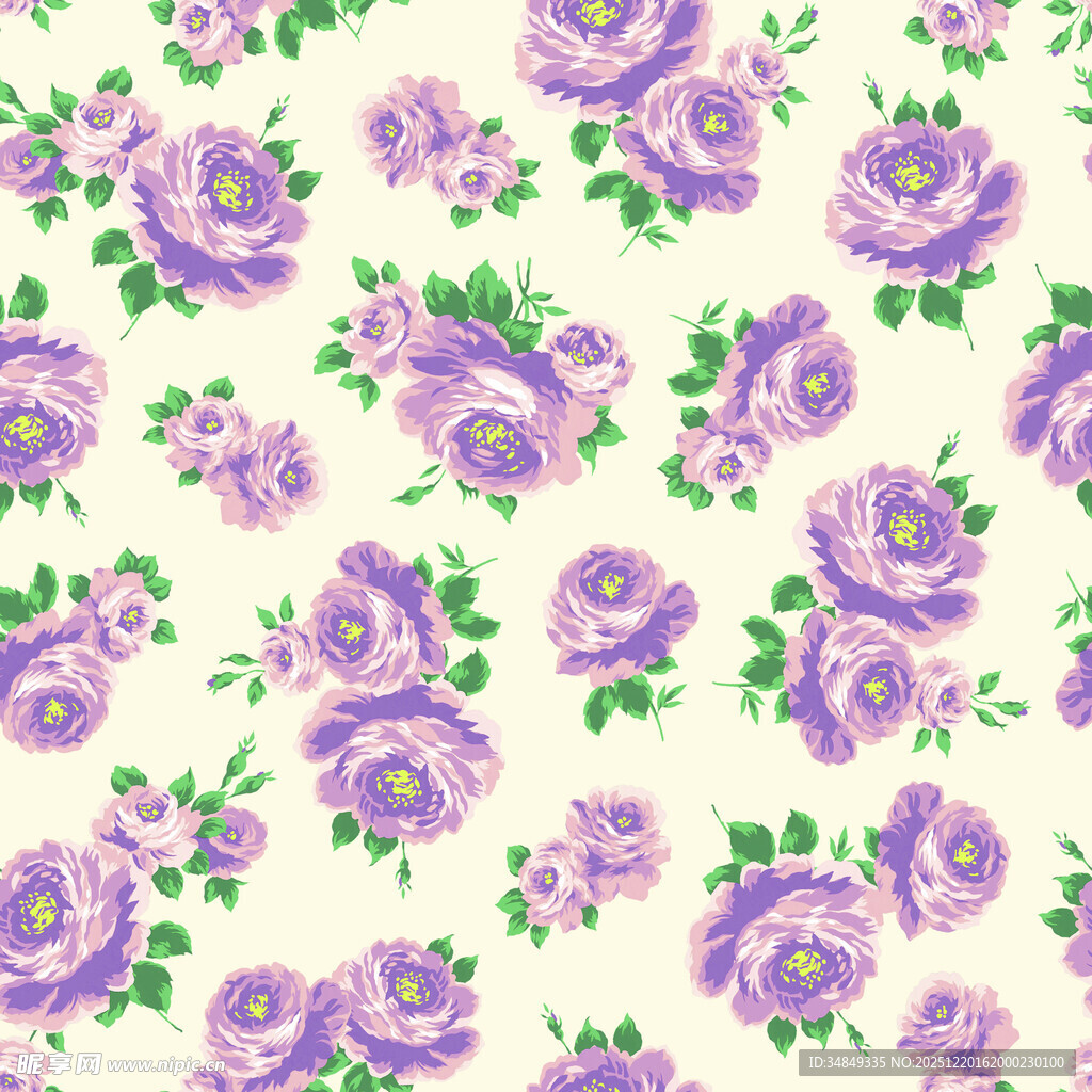 淡紫色玫瑰花卉图案背景