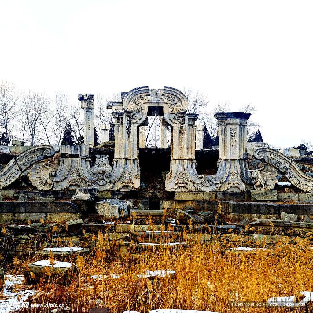 冬日圆明园遗址残景