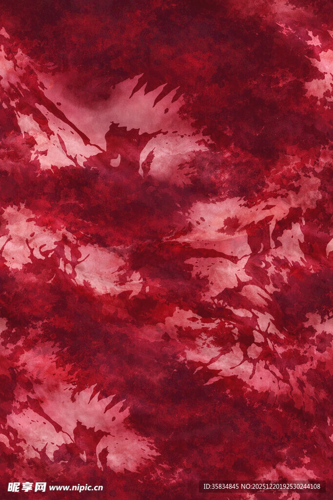 深红 图案 印染