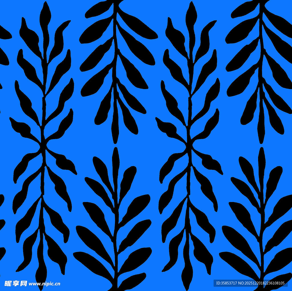 蓝色叶形图案纹理背景