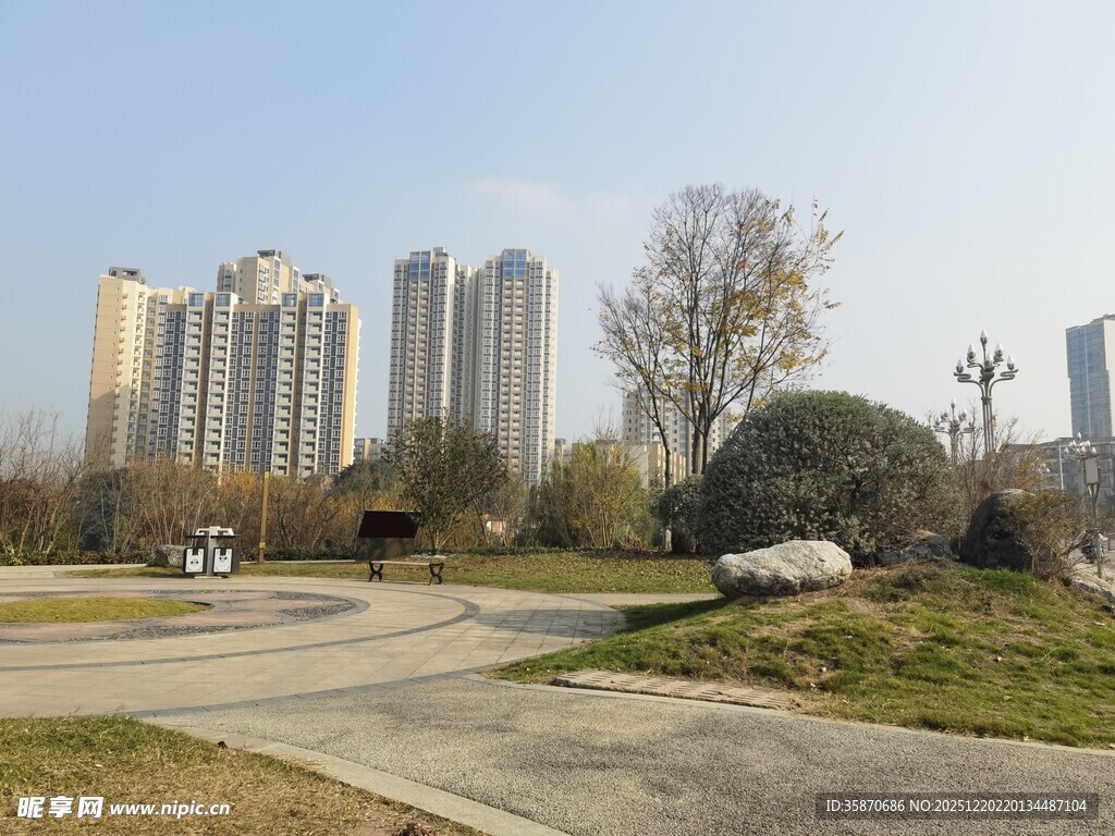 城市公园中的开阔景致