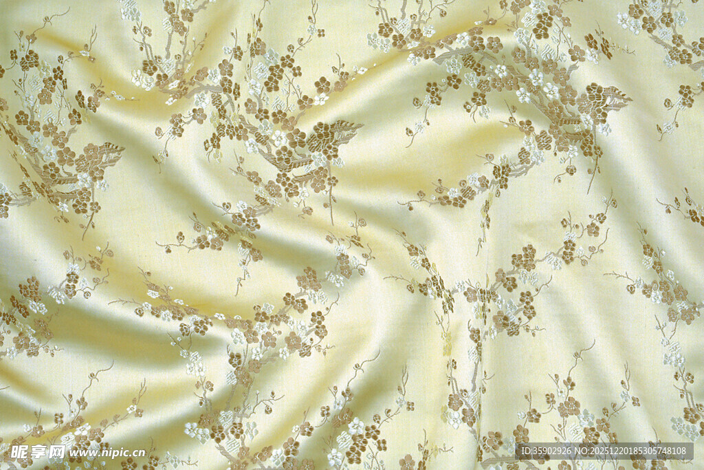 米白色闪光波纹丝绸面料