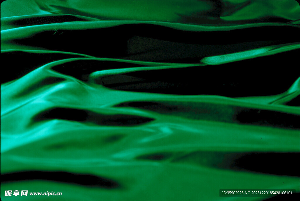 绿色褶皱布料纹理特写