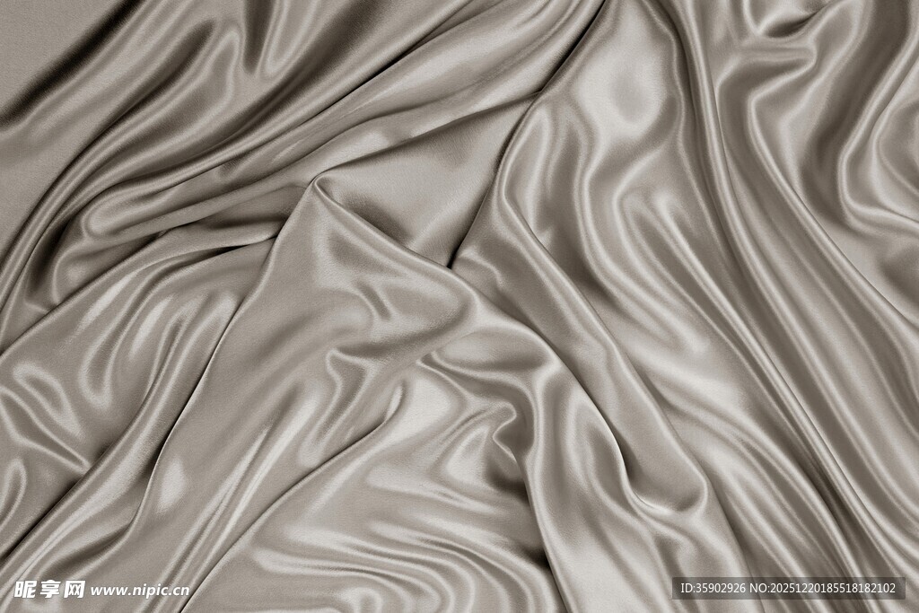 银灰色绸缎纹理特写