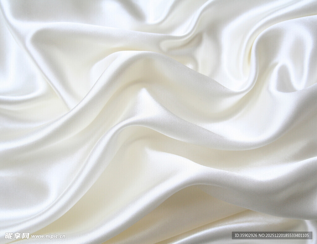 白色丝绸纹理特写