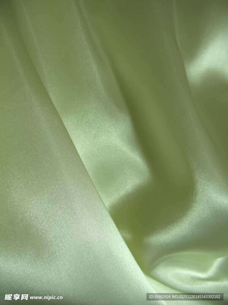淡绿色丝绸面料纹理特写
