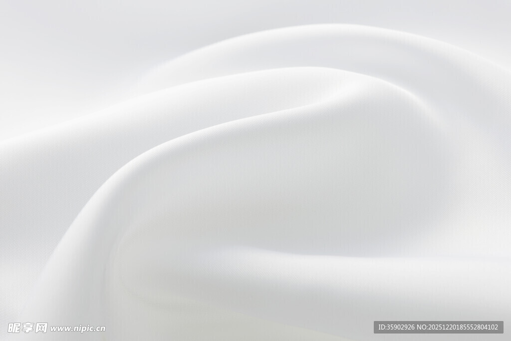 柔软白色织物纹理特写