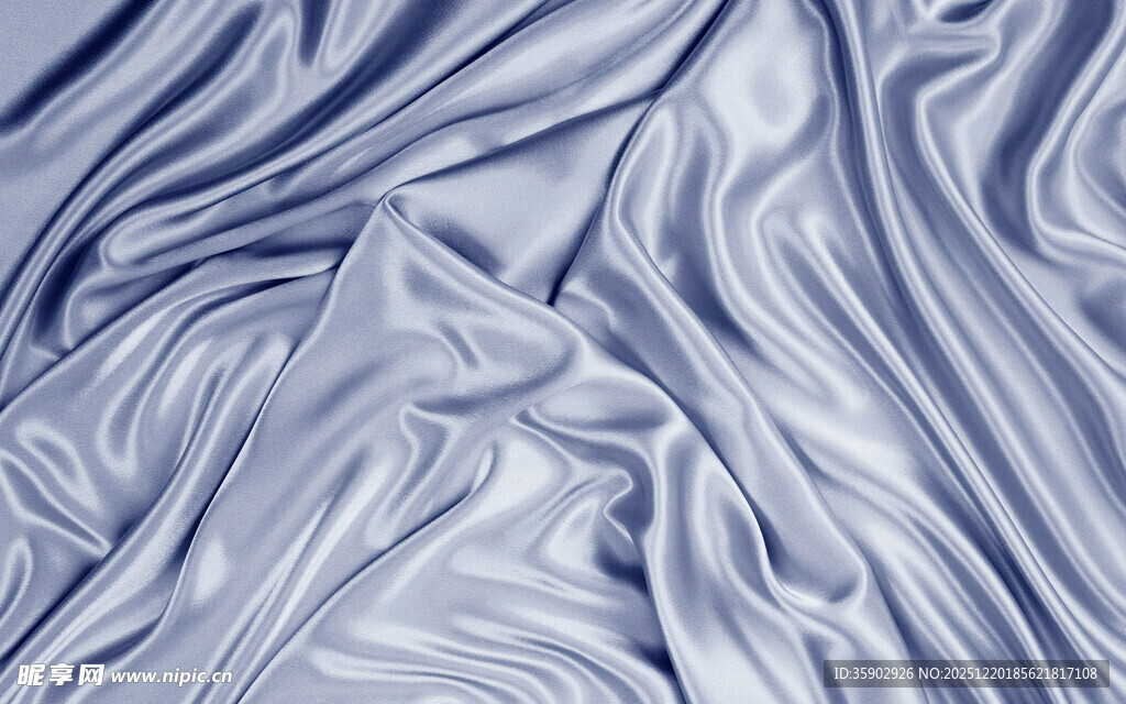 蓝白褶皱丝绸纹理
