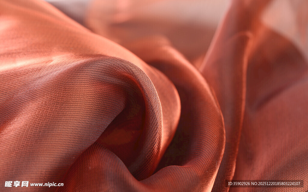 柔滑橙红色丝绸布料