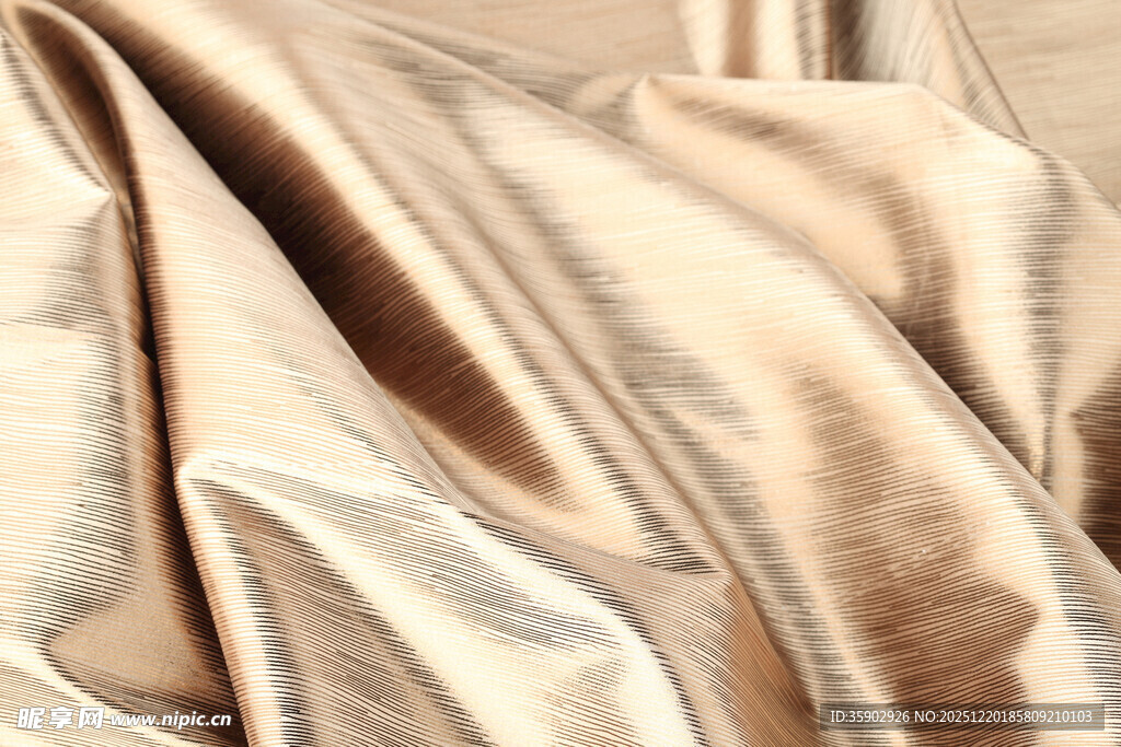 金色绸缎布料纹理特写
