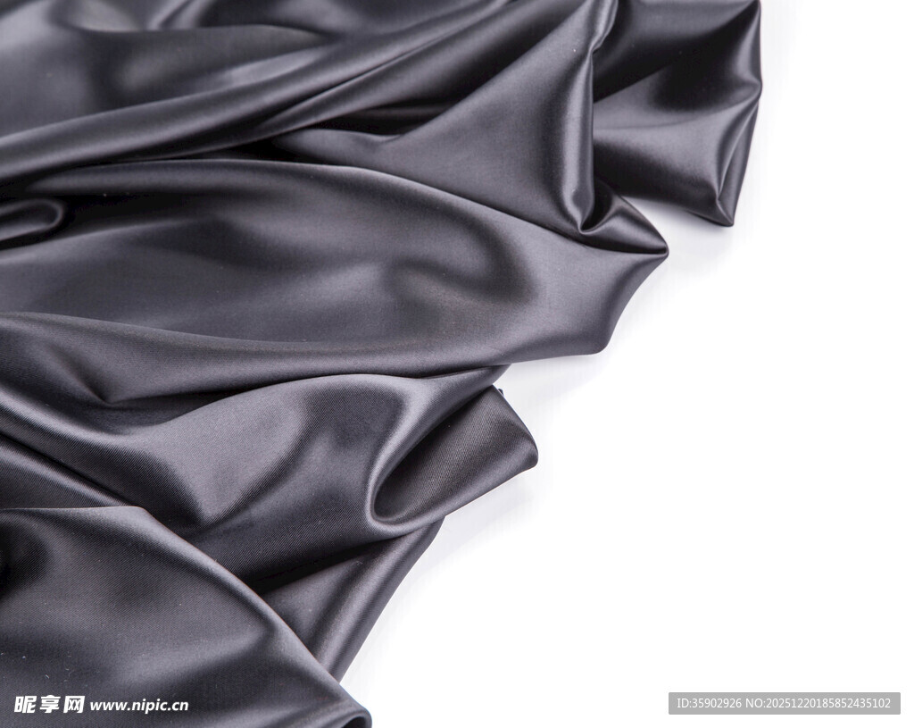 黑色绸缎布料特写