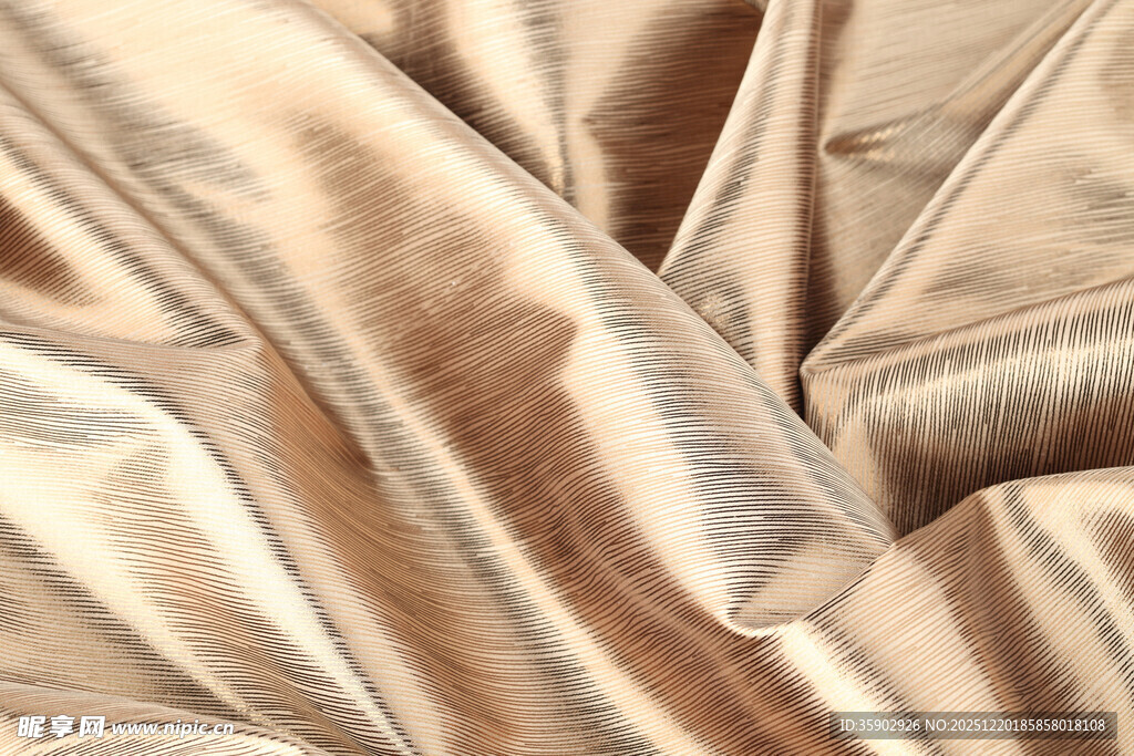 金色绸缎纹理特写