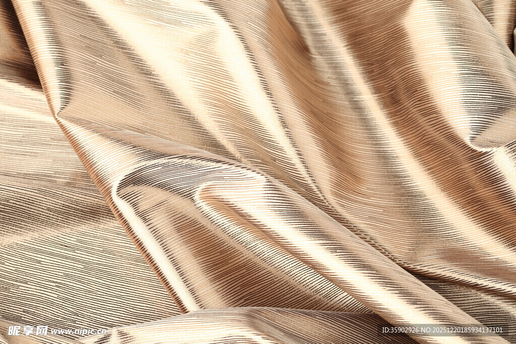 金色丝绸面料特写