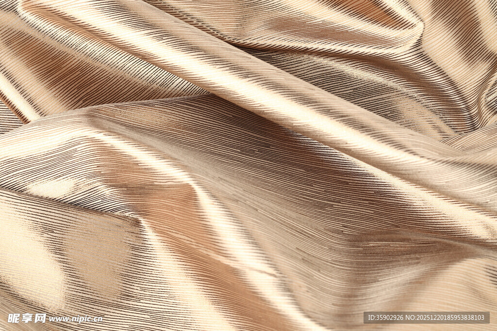 金色绸缎纹理特写