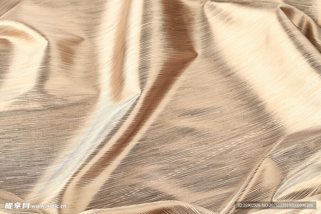 金色绸缎面料纹理特写
