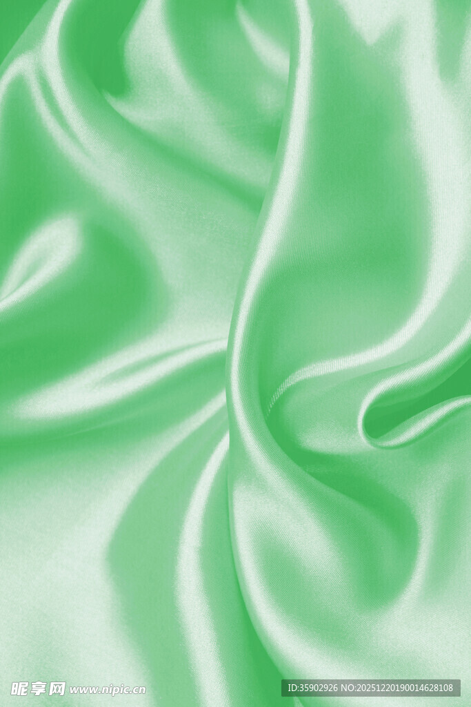 淡绿色丝绸纹理特写