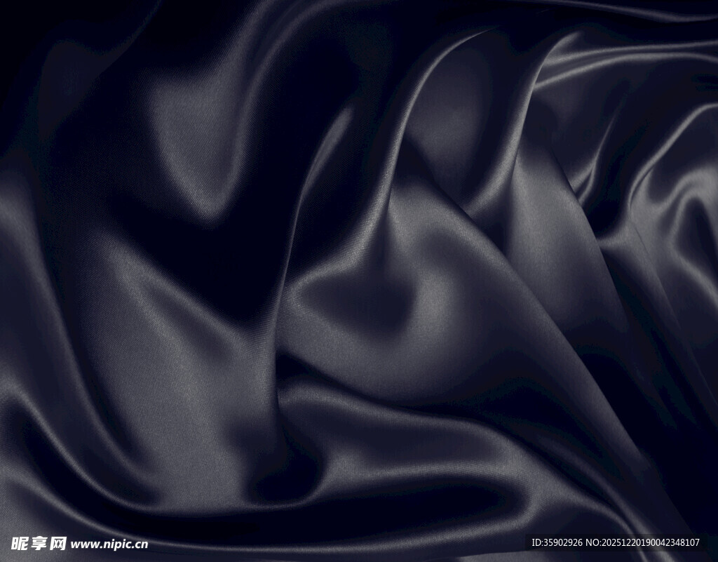 黑色绸缎纹理特写