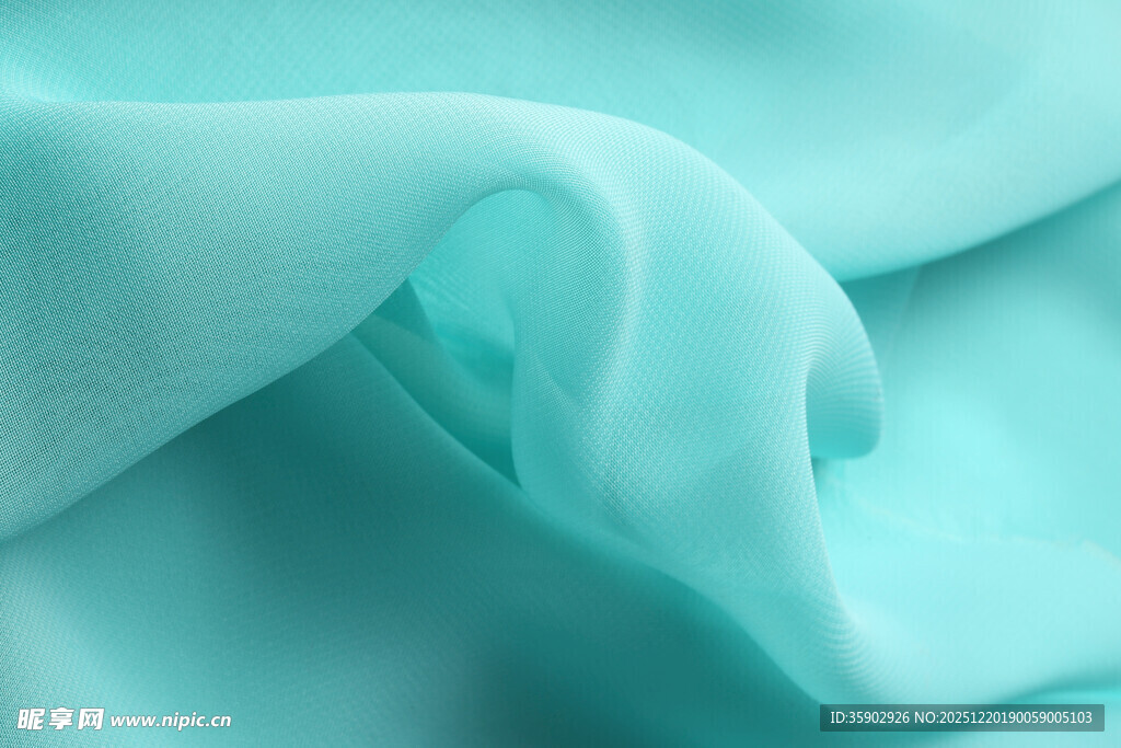轻柔薄荷色丝绸面料纹理