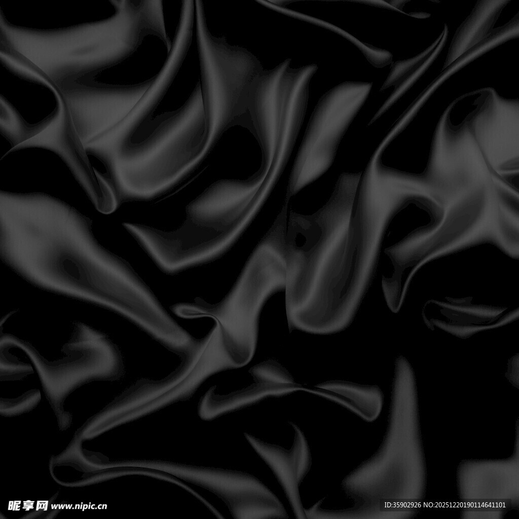 黑色绸缎纹理特写