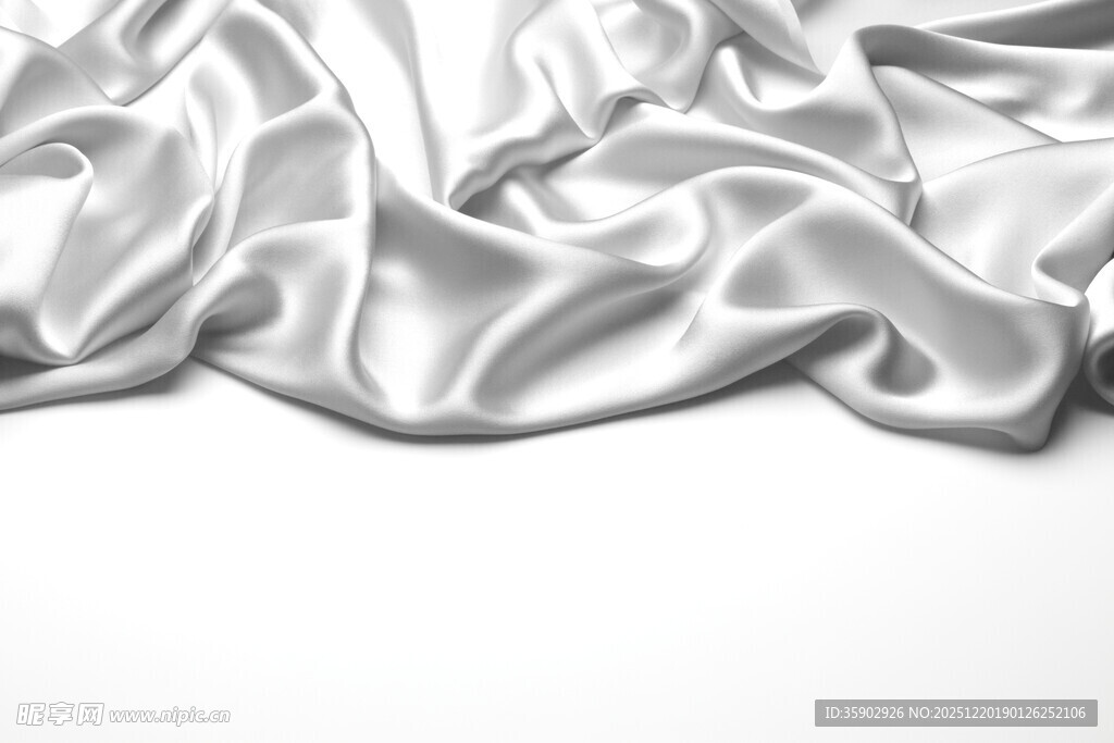 白色丝绸布料纹理展示