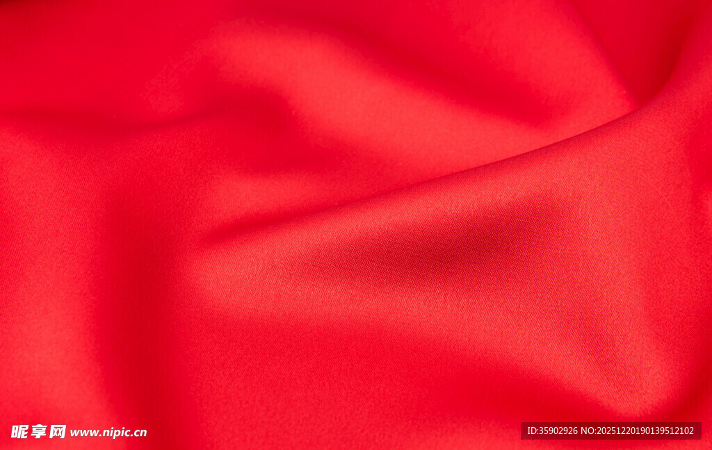 红色丝绸布料质感展示