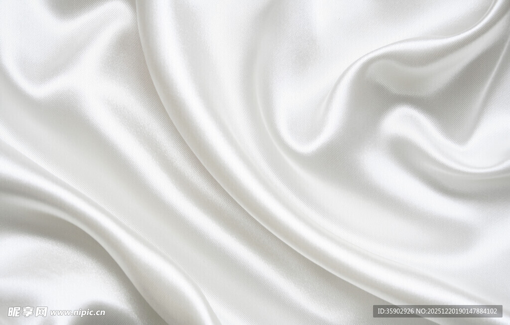 白色丝绸面料纹理特写