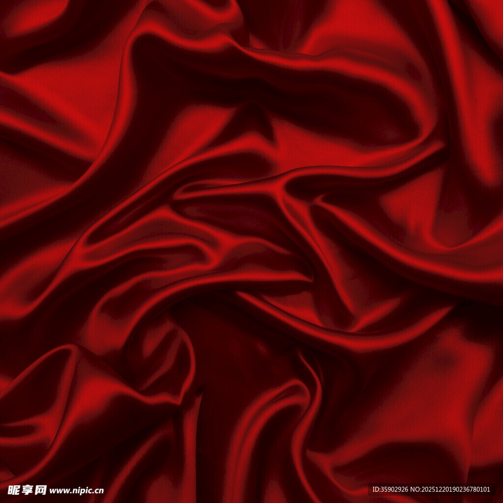 红色丝绸纹理特写