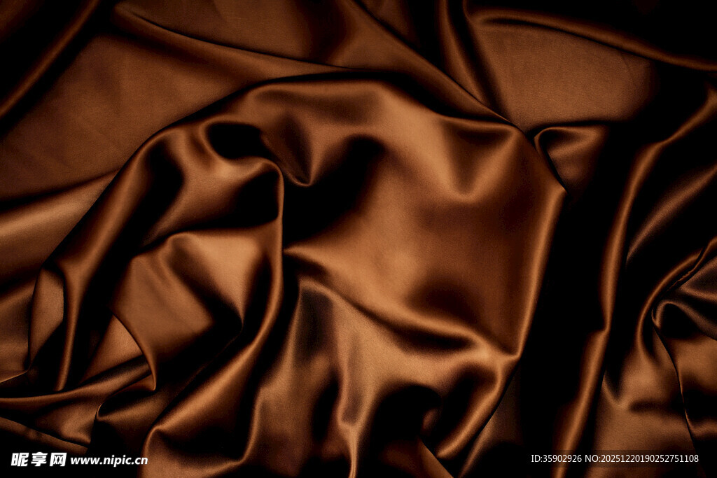 棕色绸缎布料纹理特写