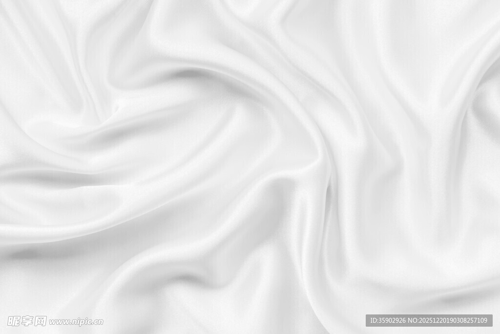 白色柔软褶皱布料纹理