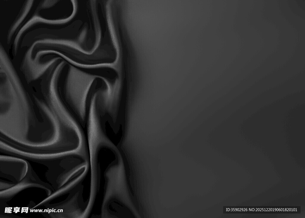 黑色丝绸纹理特写