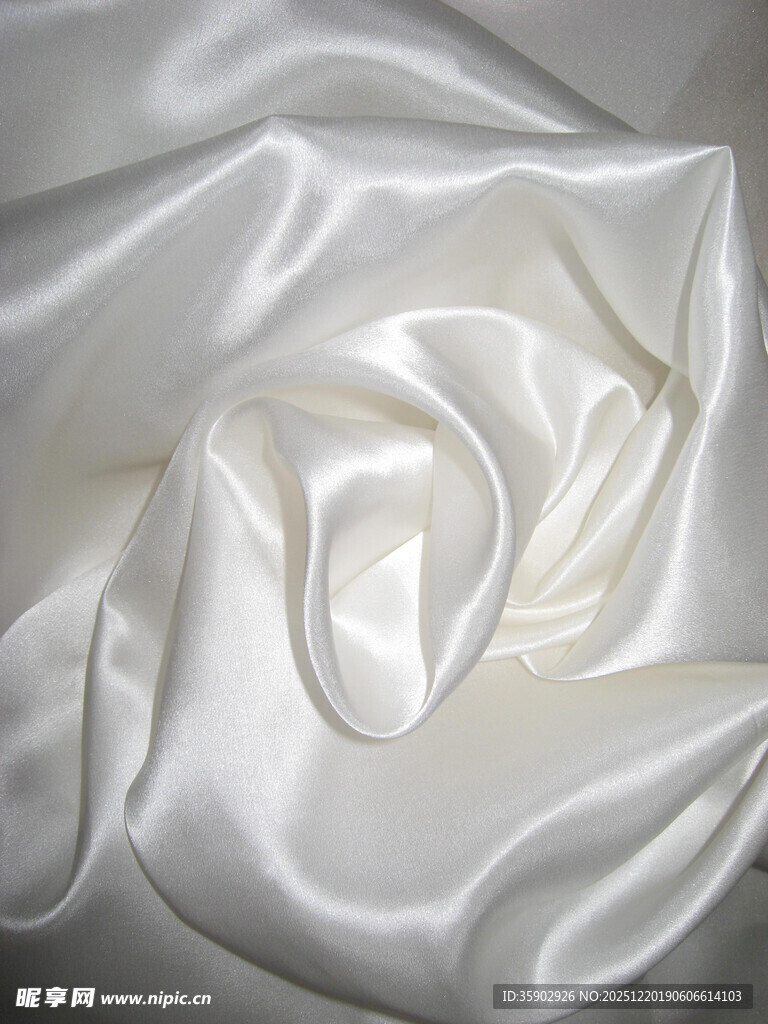 白色丝绸面料纹理特写