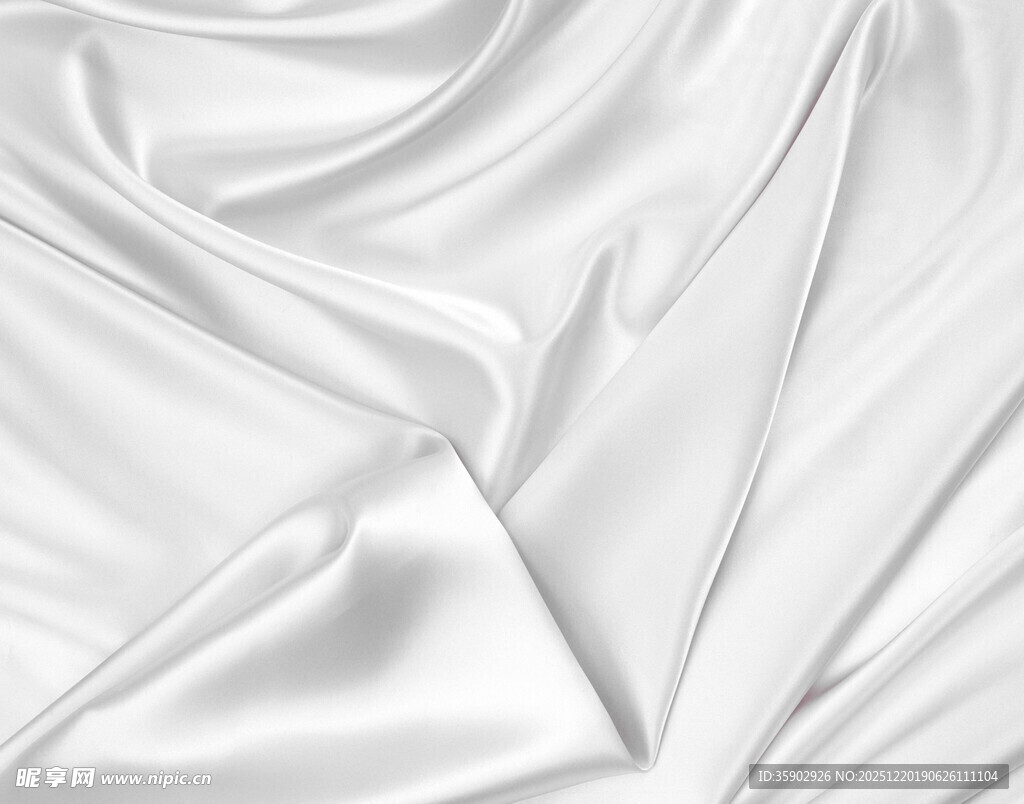 白色丝绸布料纹理特写