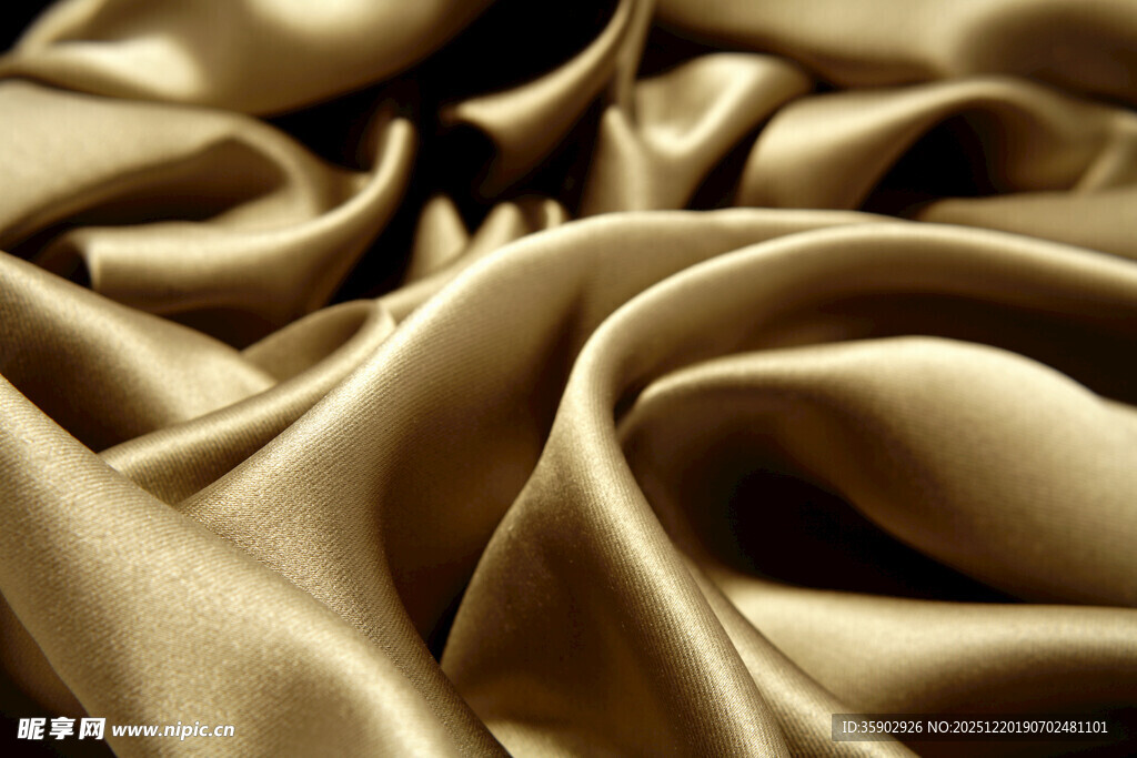 金色绸缎纹理特写