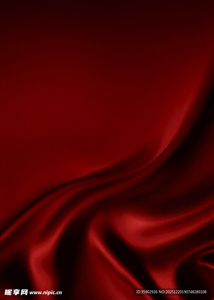 红色绸缎纹理特写