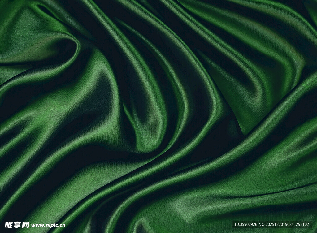 深绿色绸缎纹理背景