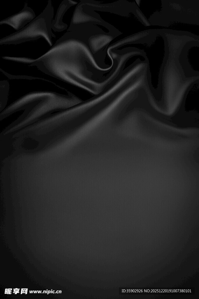 黑色绸缎布料纹理特写