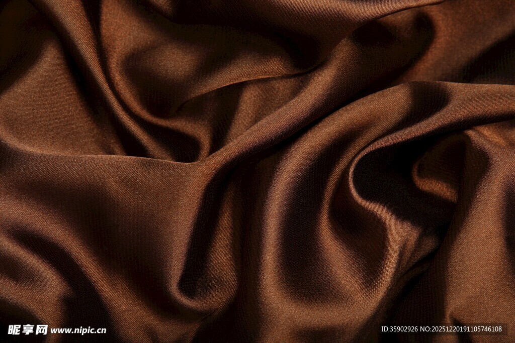 棕色丝绸布料纹理特写