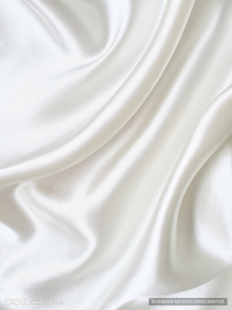 白色丝绸布料纹理特写