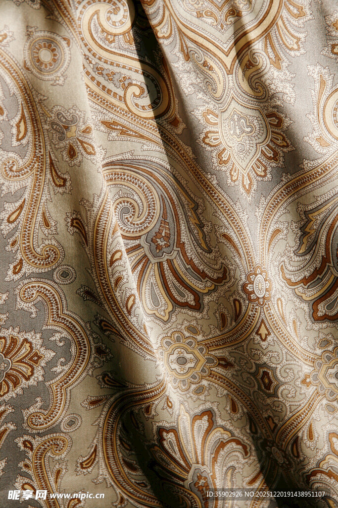 复古花纹丝绸面料
