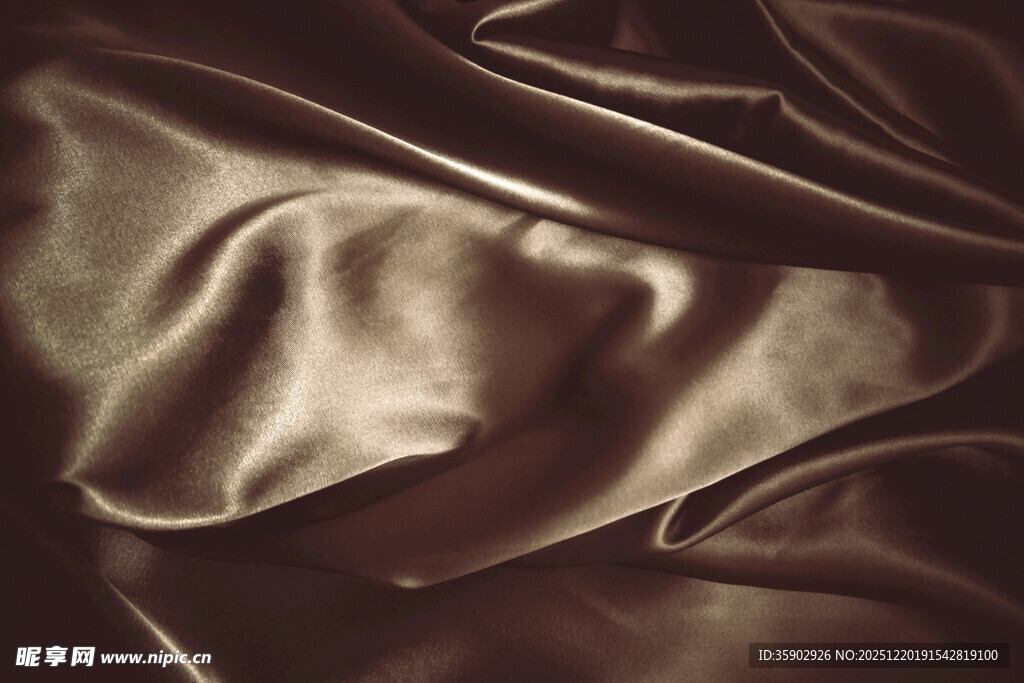 棕色绸缎纹理特写