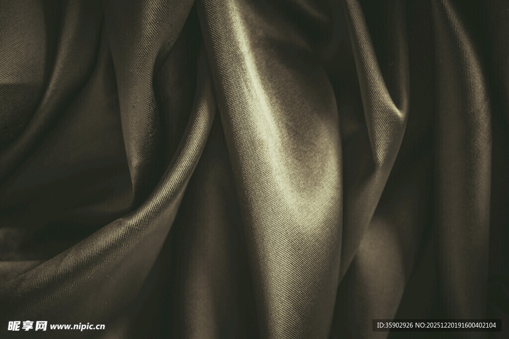 黑色丝绸布料纹理特写