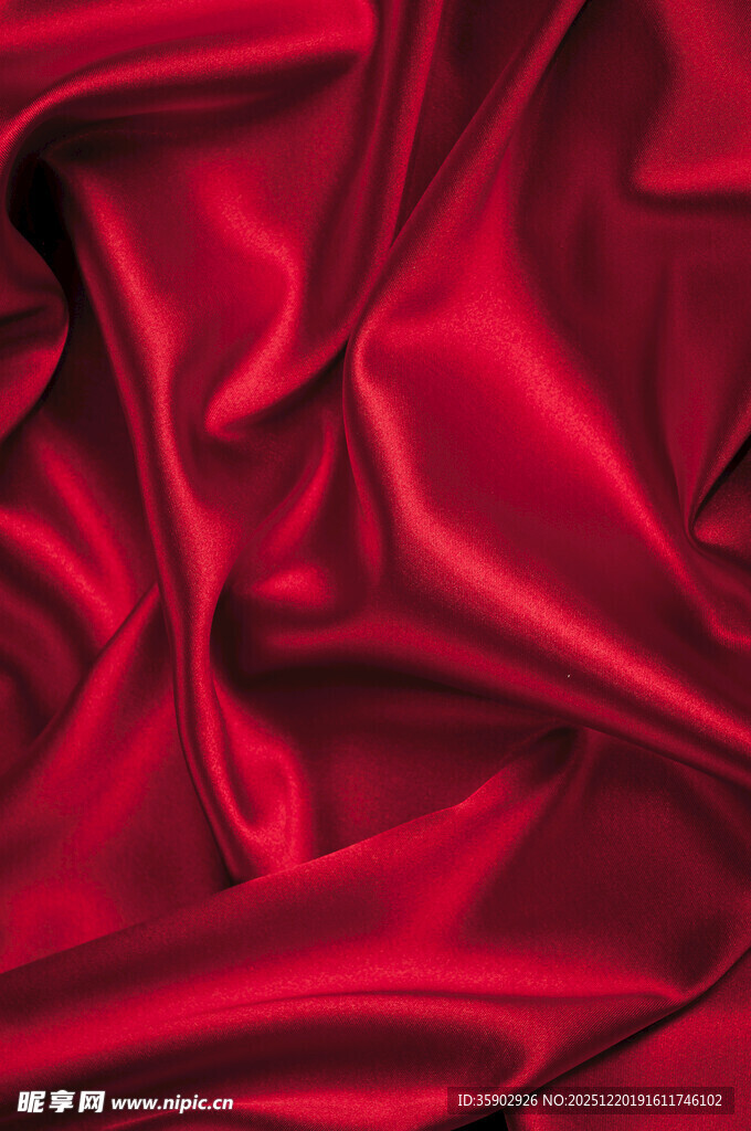 红色绸缎纹理特写